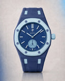 Two-tone strap and case for the AP x Swatch Royal Pop Làn Ba, front view | WatchCollab