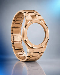 WatchCollab gold steel bracelet and octagonal case for the Royal Pop Làn Ba, shown without the watch