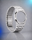 WatchCollab silver steel bracelet and octagonal case for the Royal Pop Làn Ba, shown without the watch