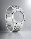 WatchCollab silver steel bracelet and octagonal case for the Royal Pop Ocho Negro, shown without the watch