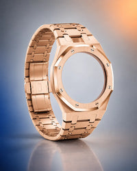 WatchCollab gold steel bracelet and octagonal case for the Royal Pop Orenji Hachi, shown without the watch