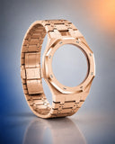 WatchCollab gold steel bracelet and octagonal case for the Royal Pop Orenji Hachi, shown without the watch
