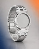 WatchCollab silver steel bracelet and octagonal case for the Royal Pop Orenji Hachi, shown without the watch