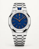 AP x Swatch Royal Pop Orenji Hachi sur le bracelet et boîtier acier argent WatchCollab, vue de face