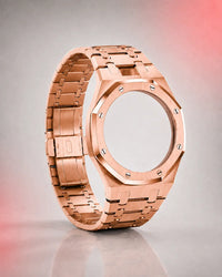 WatchCollab gold steel bracelet and octagonal case for the Royal Pop Otto Rosso, shown without the watch