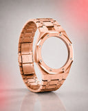 WatchCollab gold steel bracelet and octagonal case for the Royal Pop Otto Rosso, shown without the watch