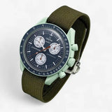 Strap for Omega x Swatch MoonSwatch Mission on Earth, premium canvas in green